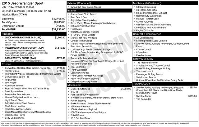 2015 Jeep Wrangler Sport