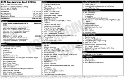 2021 Jeep Wrangler Sport S