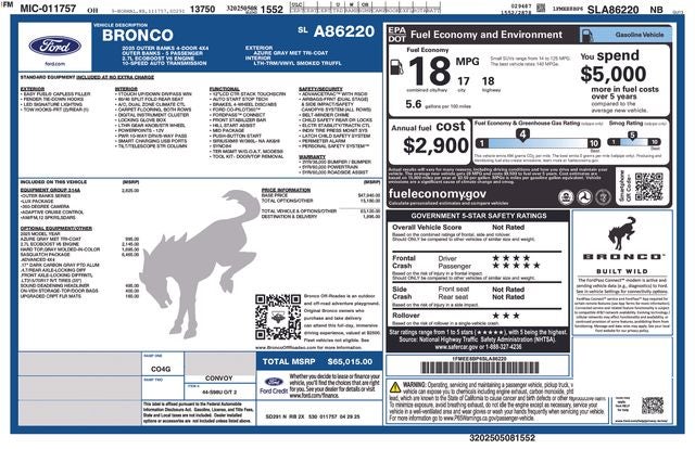 2025 Ford Bronco Outer Banks In-Transit