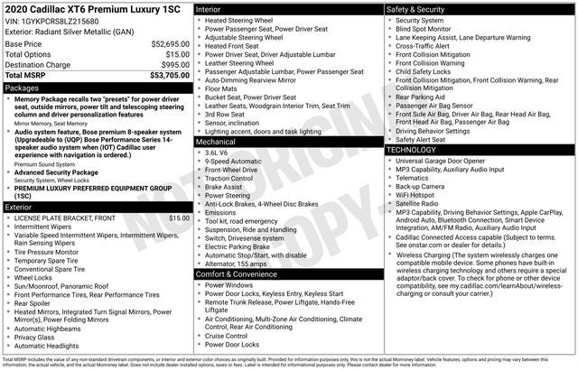 2020 Cadillac XT6 Premium Luxury