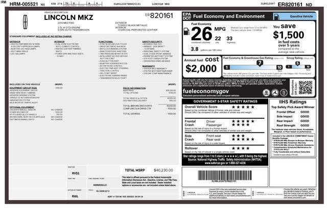 2014 Lincoln MKZ RESERVE