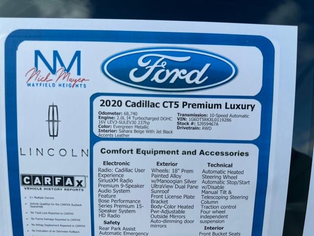 2020 Cadillac CT5 Premium Luxury