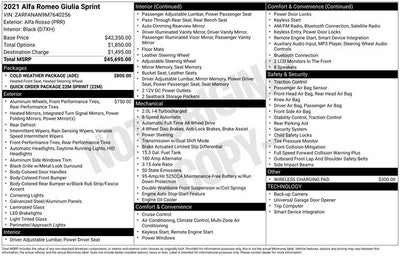 2021 Alfa Romeo Giulia Sprint