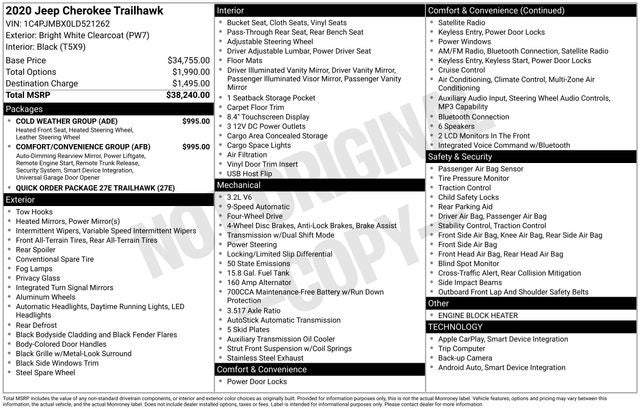2020 Jeep Cherokee Trailhawk