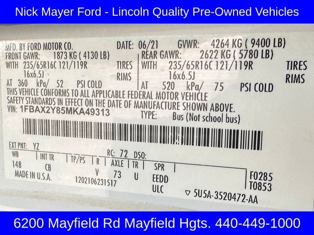 2021 Ford Transit-350 XLT