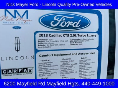 2018 Cadillac CTS 2.0L Turbo Luxury