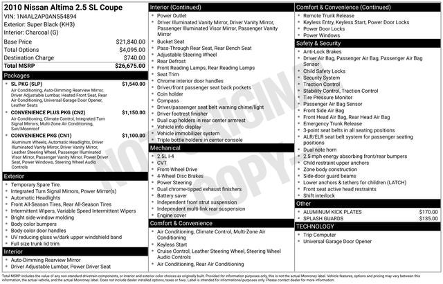 2010 Nissan Altima 2.5 SL