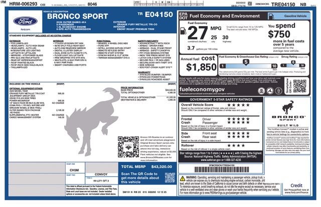 2026 Ford Bronco Sport Outer Banks IN-TRANSIT