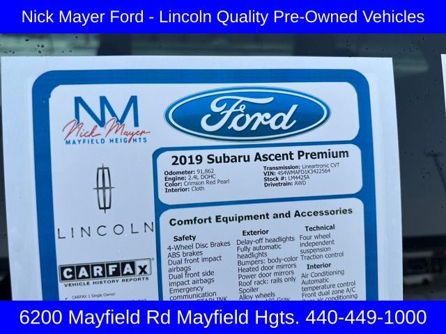 2019 Subaru Ascent Premium