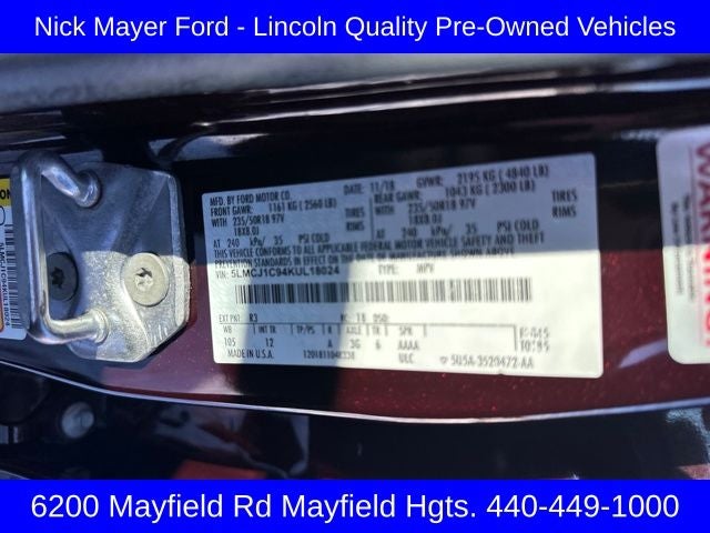 2019 Lincoln MKC Standard