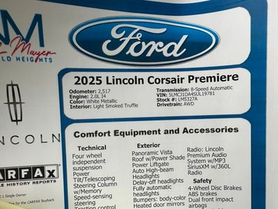 2025 Lincoln Corsair Premiere
