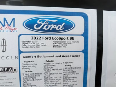 2022 Ford EcoSport SE