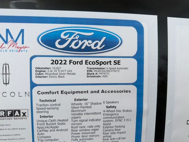 2022 Ford EcoSport SE