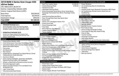 2018 BMW 4 Series 430i Gran Coupe