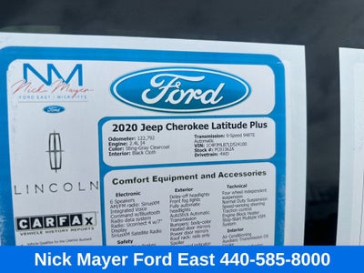 2020 Jeep Cherokee Latitude Plus