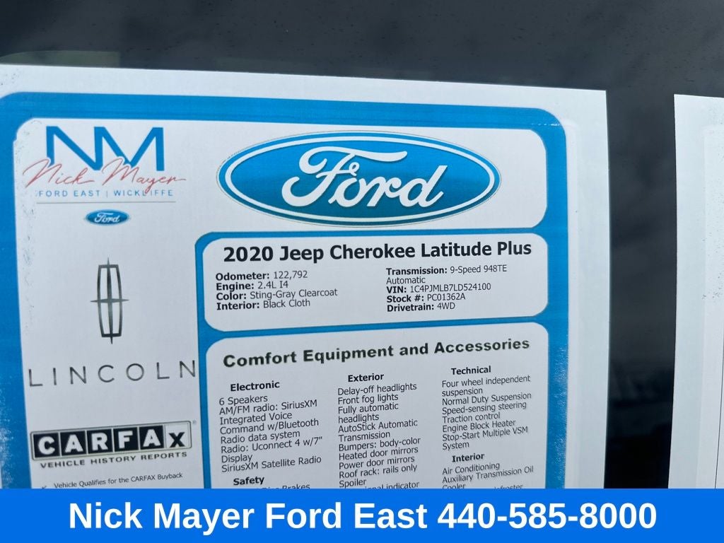 2020 Jeep Cherokee Latitude Plus