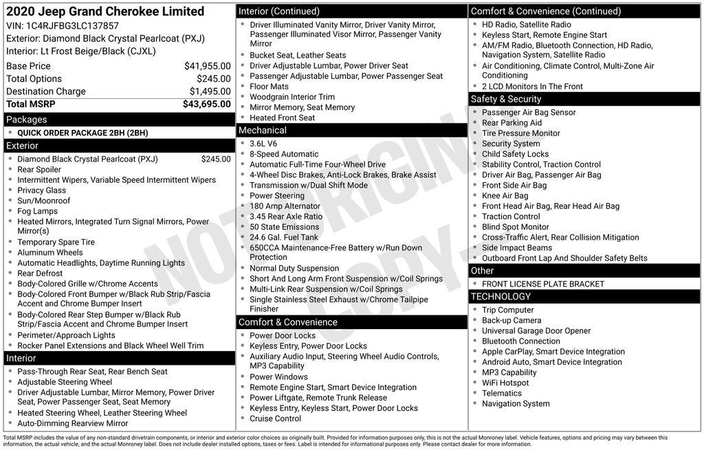 2020 Jeep Grand Cherokee Limited