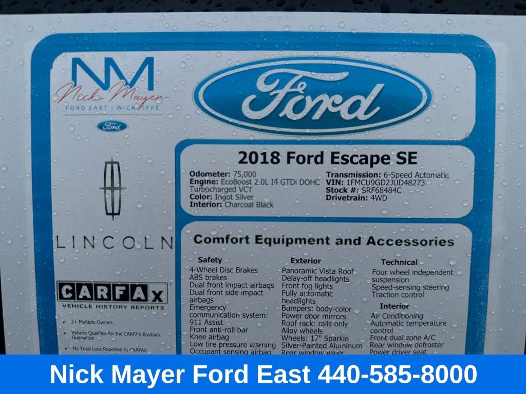 2018 Ford Escape SE