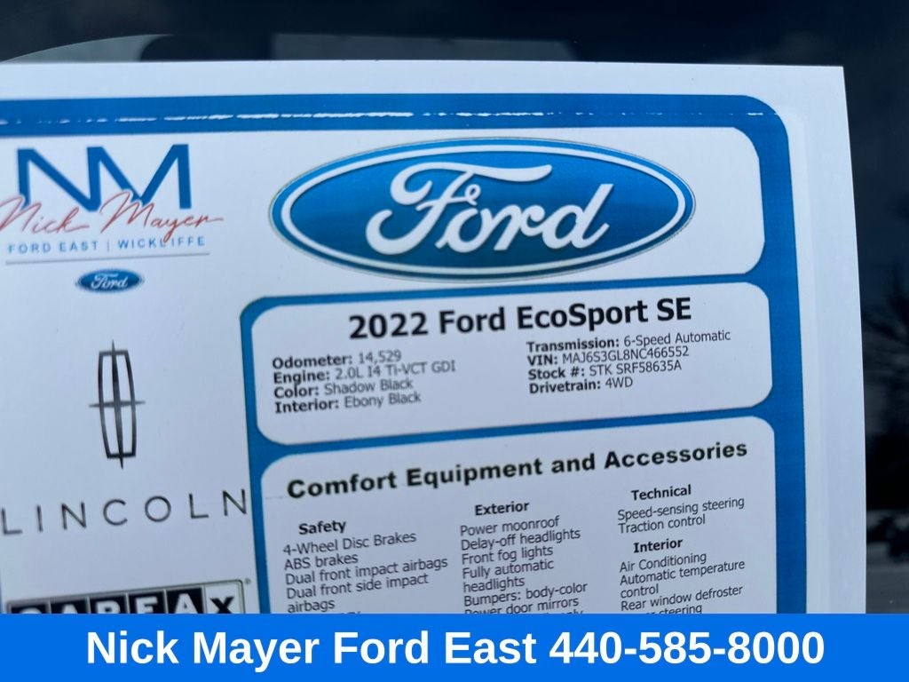 2022 Ford EcoSport SE