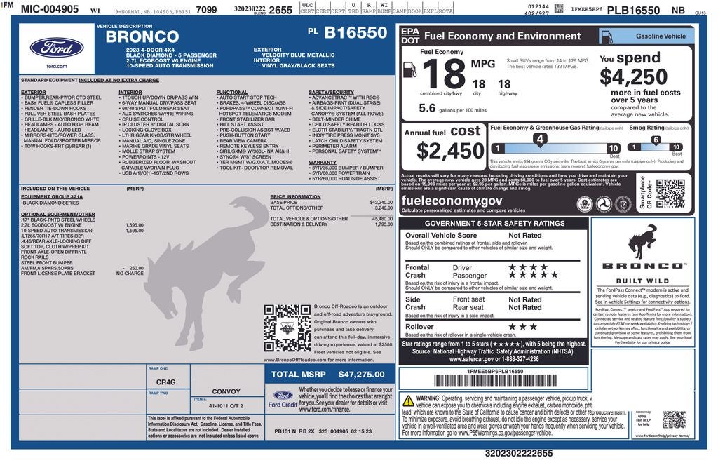 2023 Ford Bronco Black Diamond