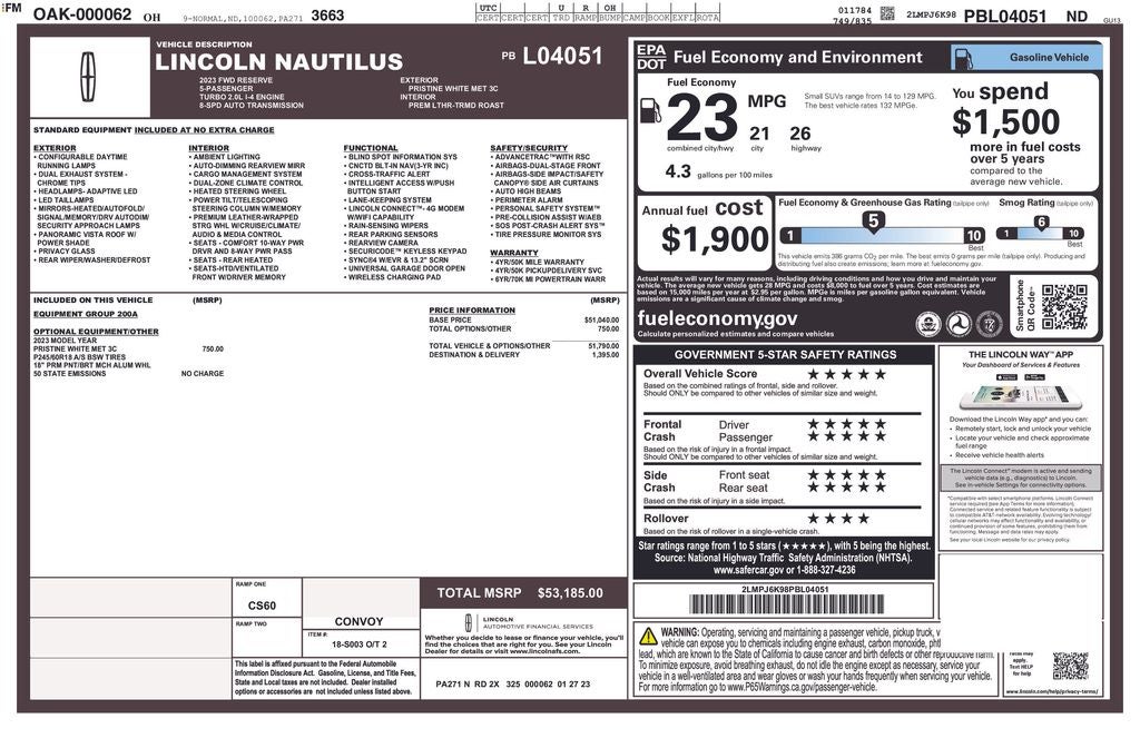 2023 Lincoln Nautilus Reserve