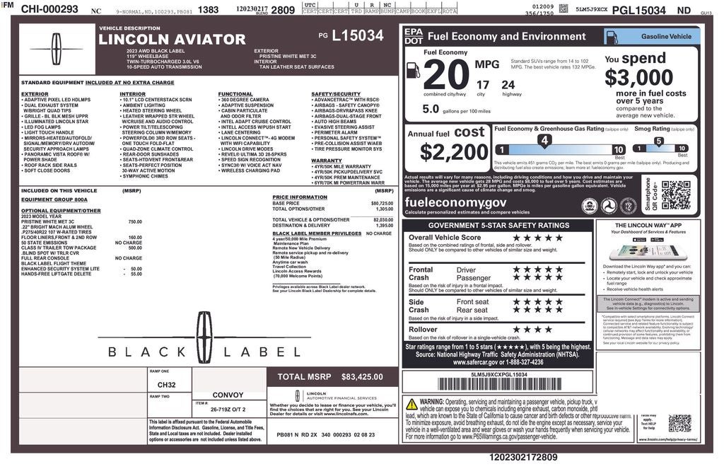 2023 Lincoln Aviator Black Label