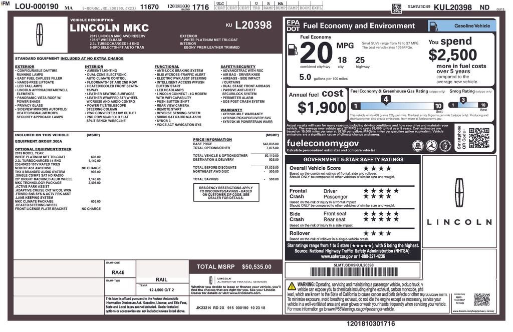 2019 Lincoln MKC Reserve