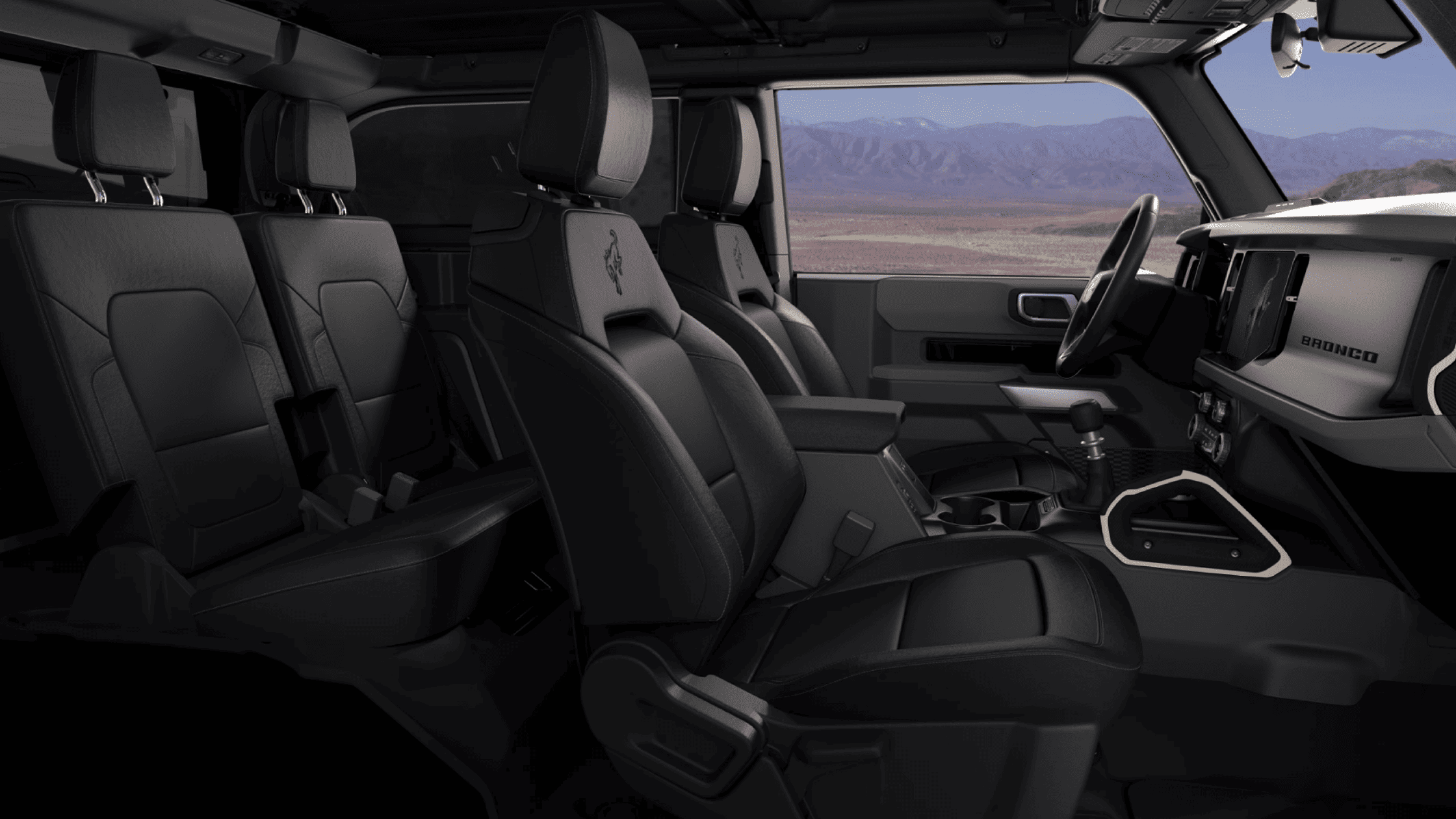 2025 Ford Bronco® interior with digital gauge cluster and infotainment screen, showcasing advanced connectivity near Mentor, OH.