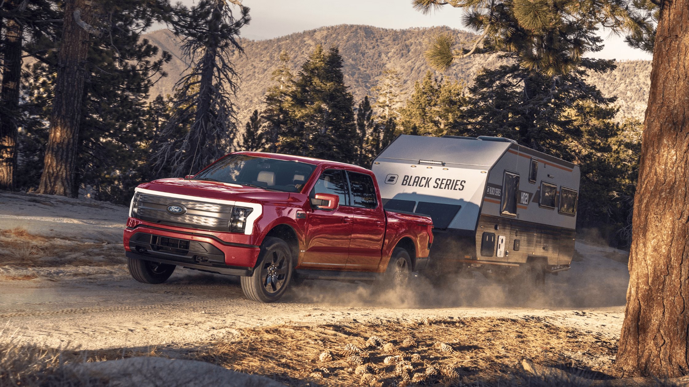 in Shaker Heights, OH of the 2024 Ford F-150® Lightning, highlighting its advanced design and functionality