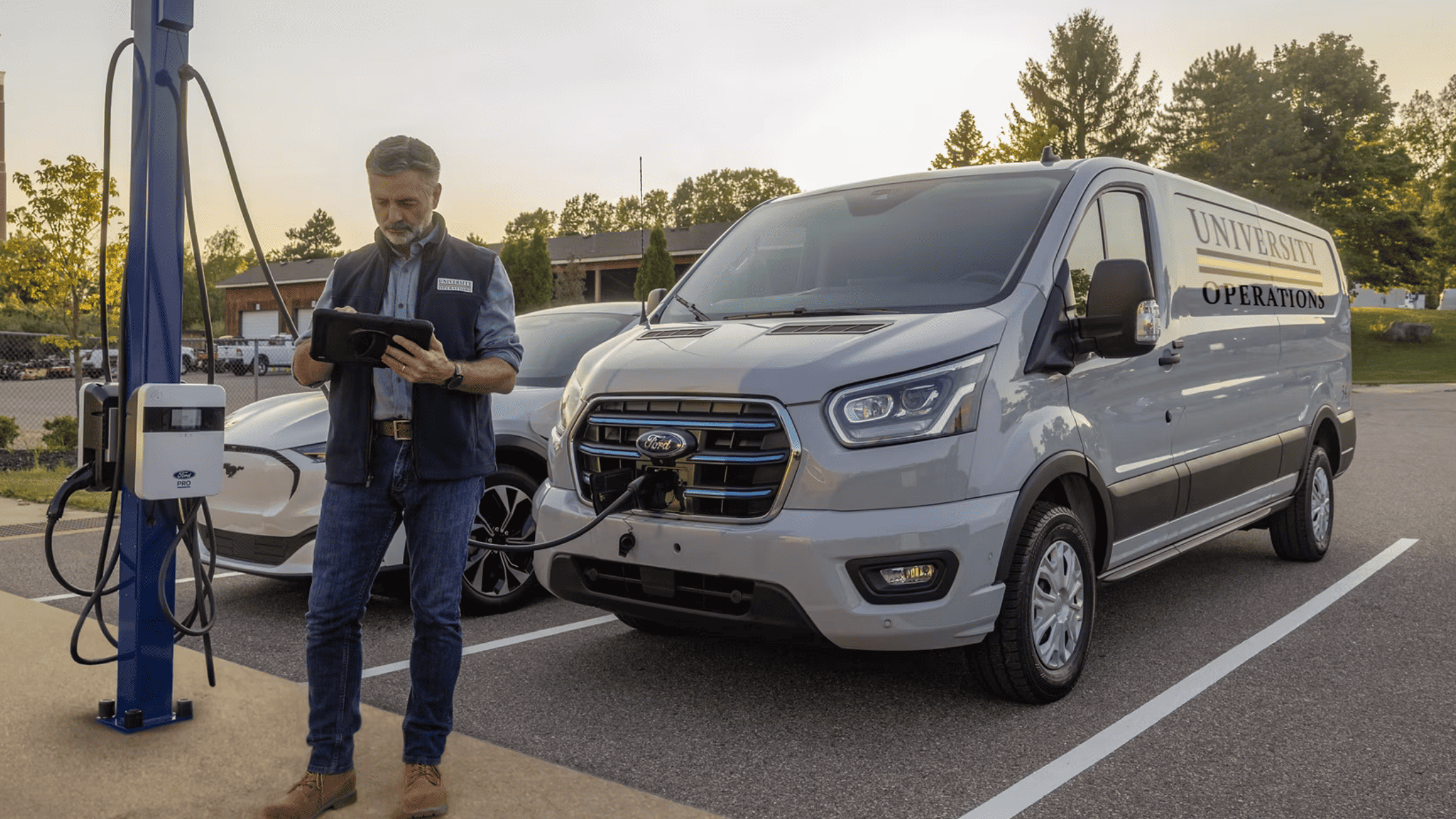 in Shaker Heights, OH of the 2025 Ford E-Transit™ Van, highlighting its advanced design and functionality
